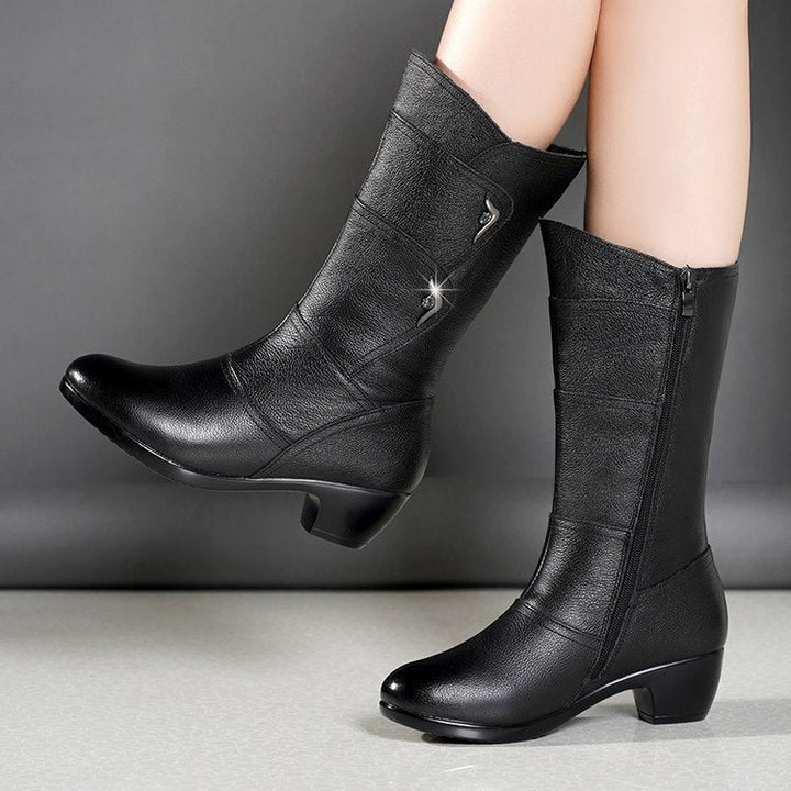 Catheriel - Bottines pour femmes jusqu'à mi-mollet avec plateforme et talon épais