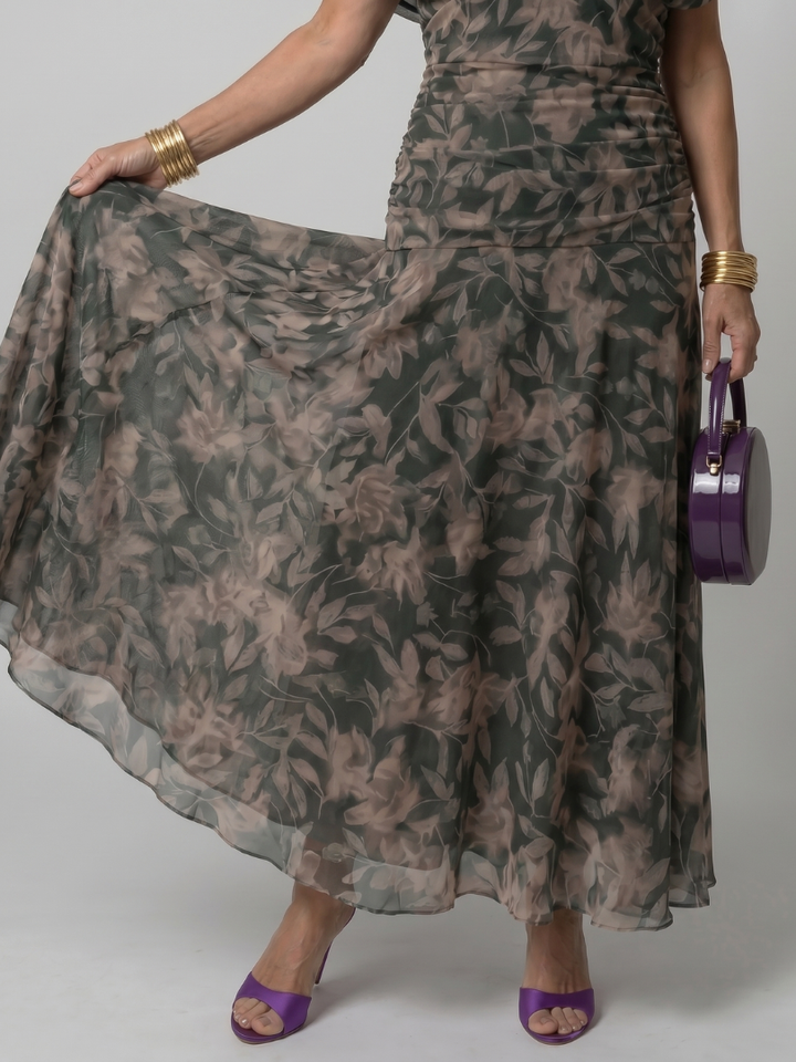 Calen | Robe Midi Décontractée à Épaules Dégagées
