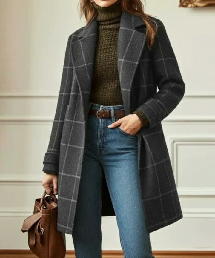Catherine | Manteau d'hiver classique à carreaux