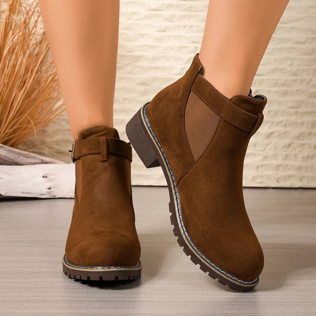 Gisarae - Bottines Plates En Cuir Style Vintage Élégant