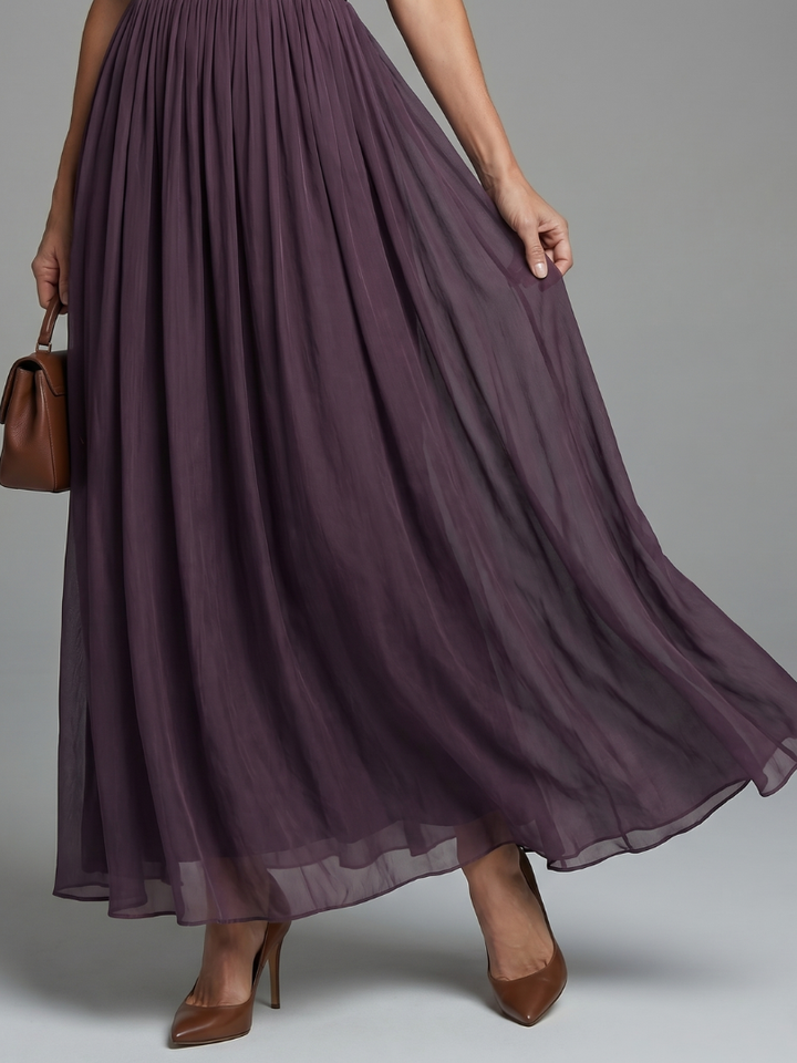 Elia | Robe Maxi à Taille Froncée avec Ouverture en Clé