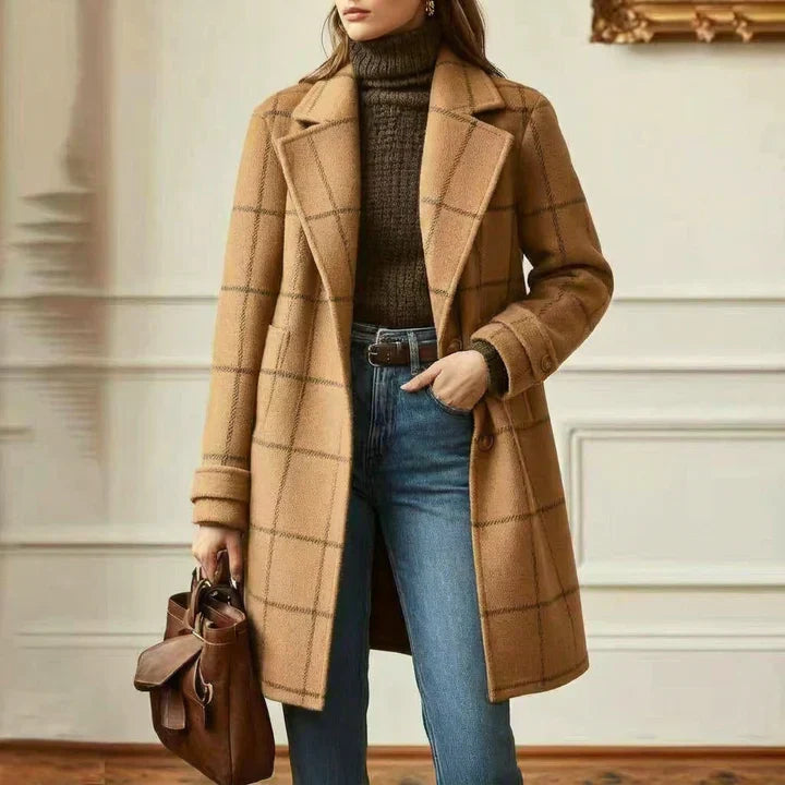 Catherine | Manteau d'hiver classique à carreaux