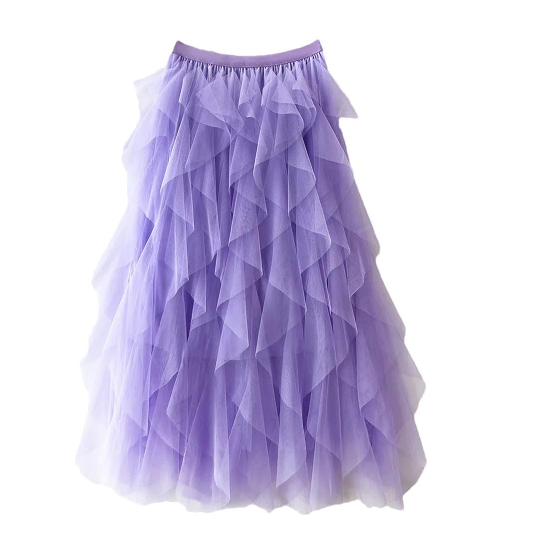 Orlisse - Jupe Femme Évasée à Taille Haute Élastique