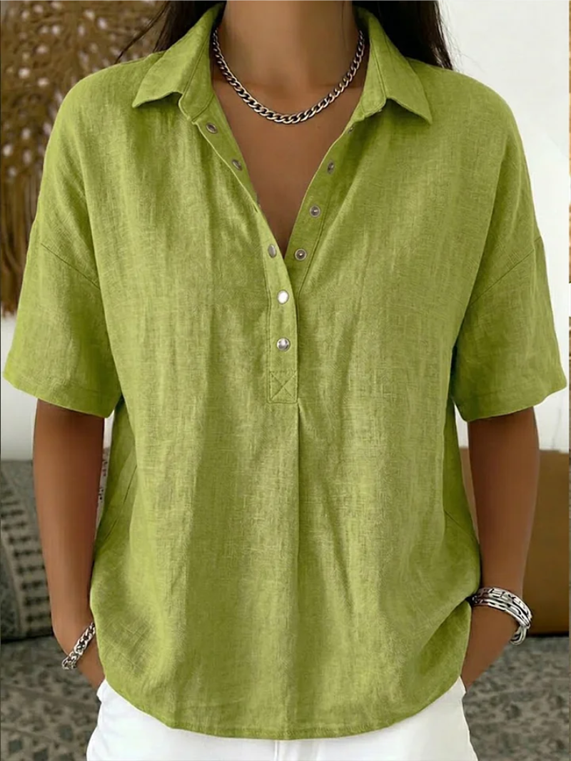 Tessa™ | Blouse à Col et Détails Boutonnés