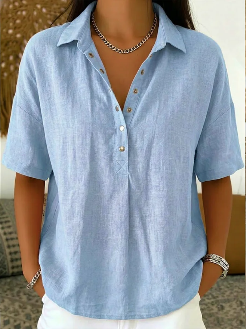Tessa™ | Blouse à Col et Détails Boutonnés