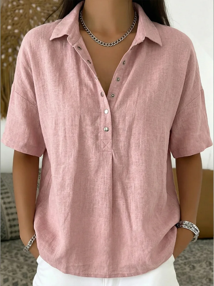 Tessa™ | Blouse à Col et Détails Boutonnés