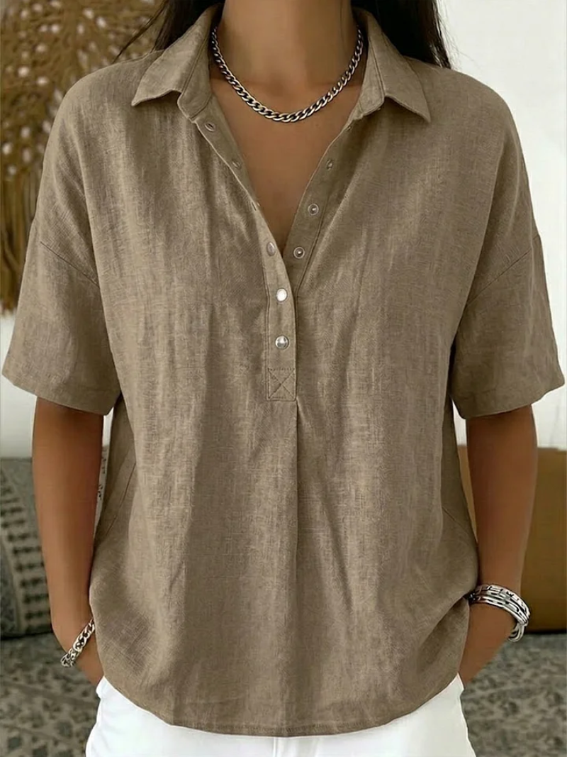 Tessa™ | Blouse à Col et Détails Boutonnés
