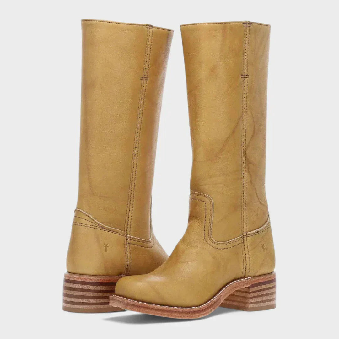 Marivellea - Bottes en Cuir Rétro pour Femme