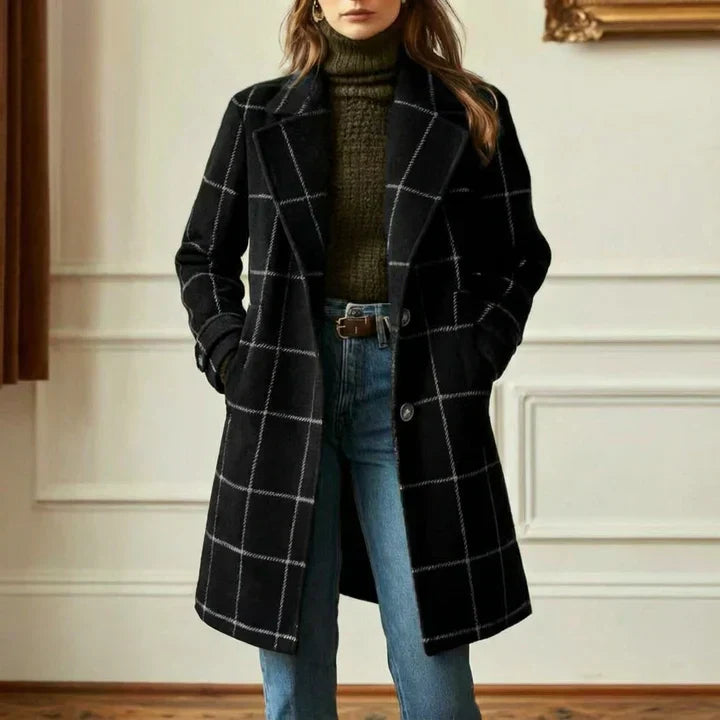 Catherine | Manteau d'hiver classique à carreaux