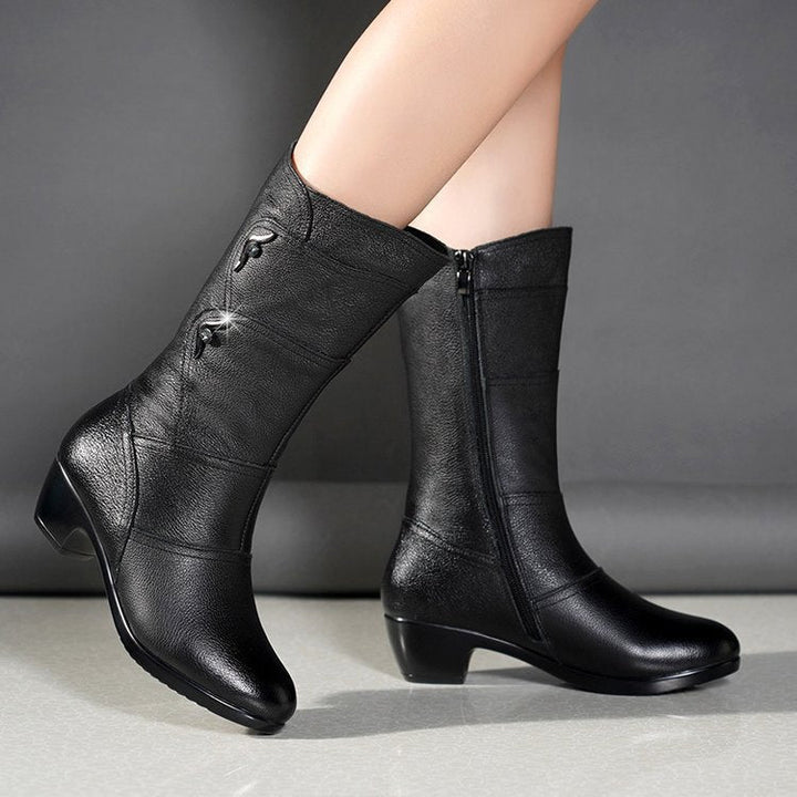 Catheriel - Bottines pour femmes jusqu'à mi-mollet avec plateforme et talon épais