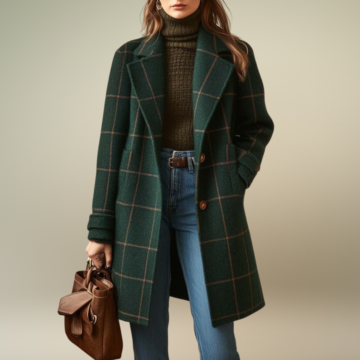 Catherine | Manteau d'hiver classique à carreaux