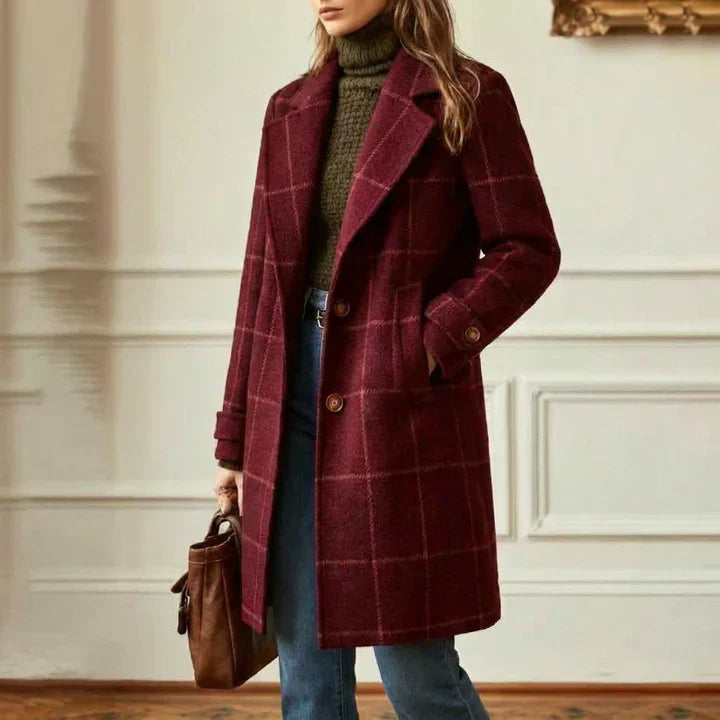 Catherine | Manteau d'hiver classique à carreaux