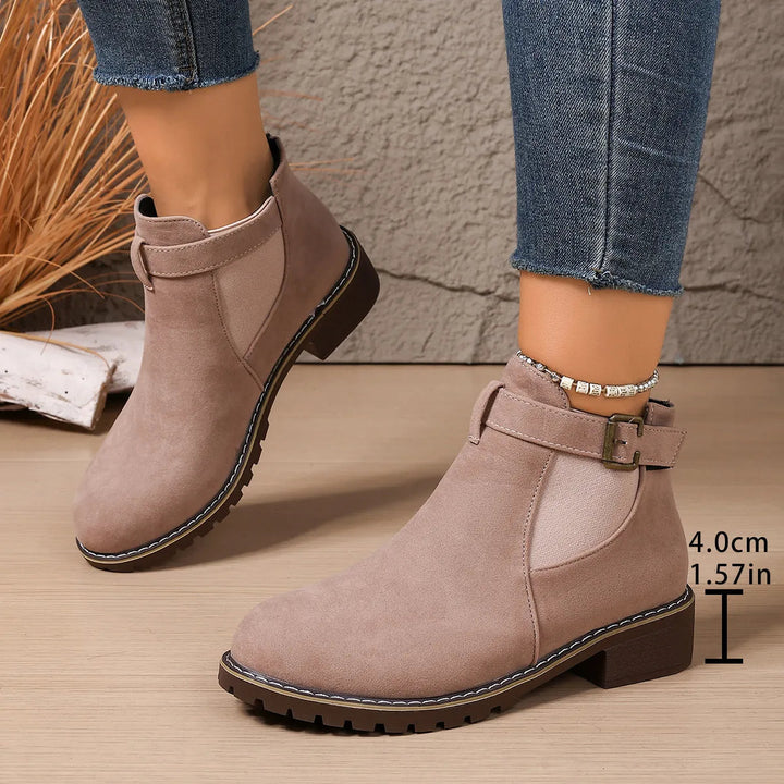 Gisarae - Bottines Plates En Cuir Style Vintage Élégant