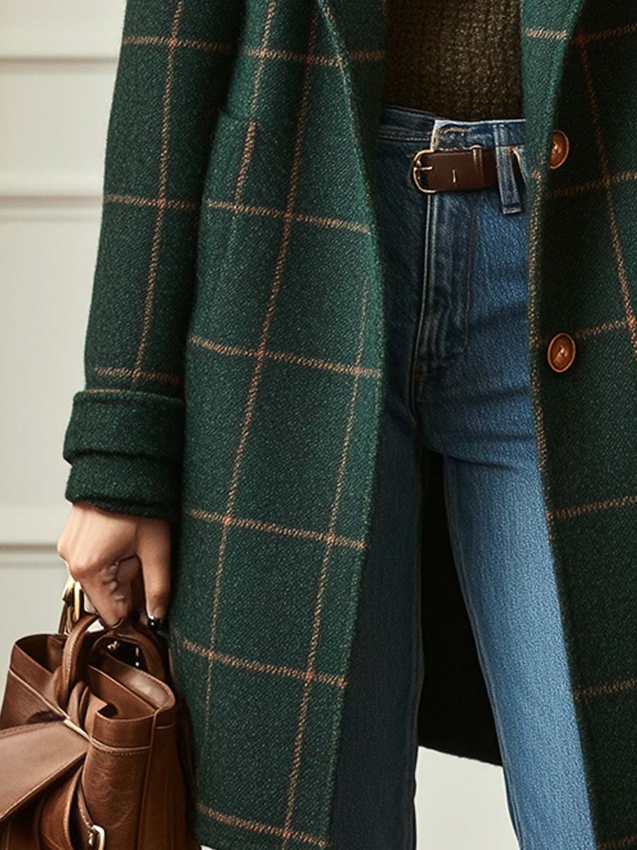Catherine | Manteau d'hiver classique à carreaux