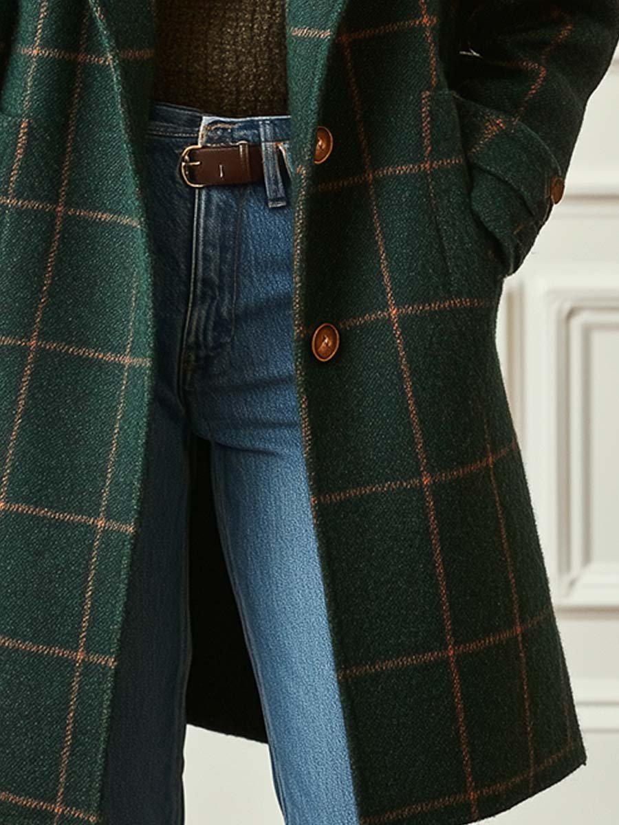 Catherine | Manteau d'hiver classique à carreaux