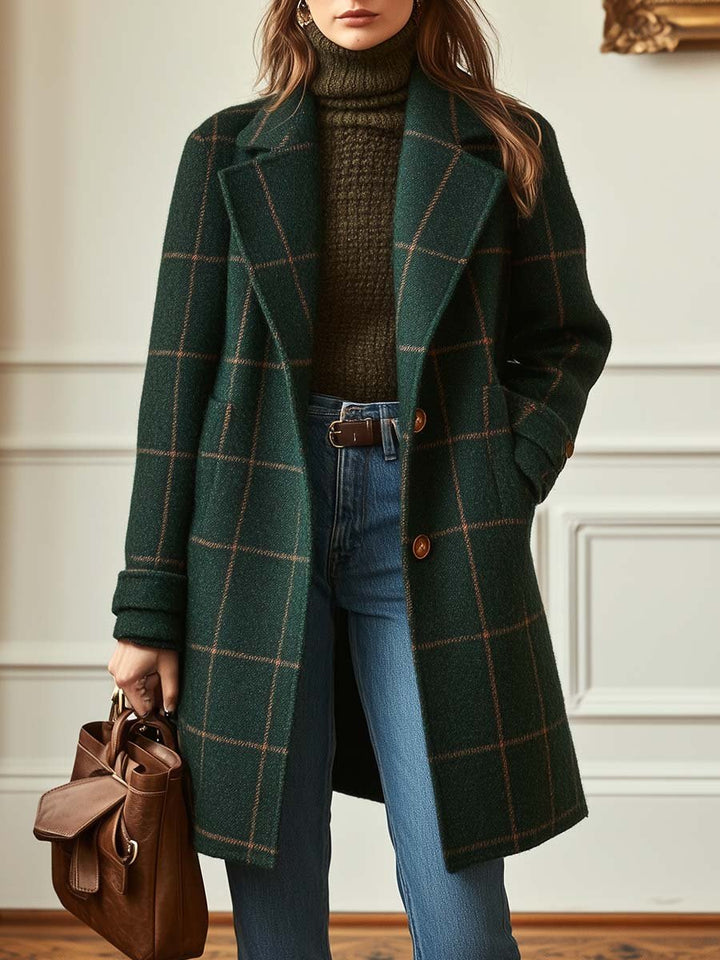 Catherine | Manteau d'hiver classique à carreaux