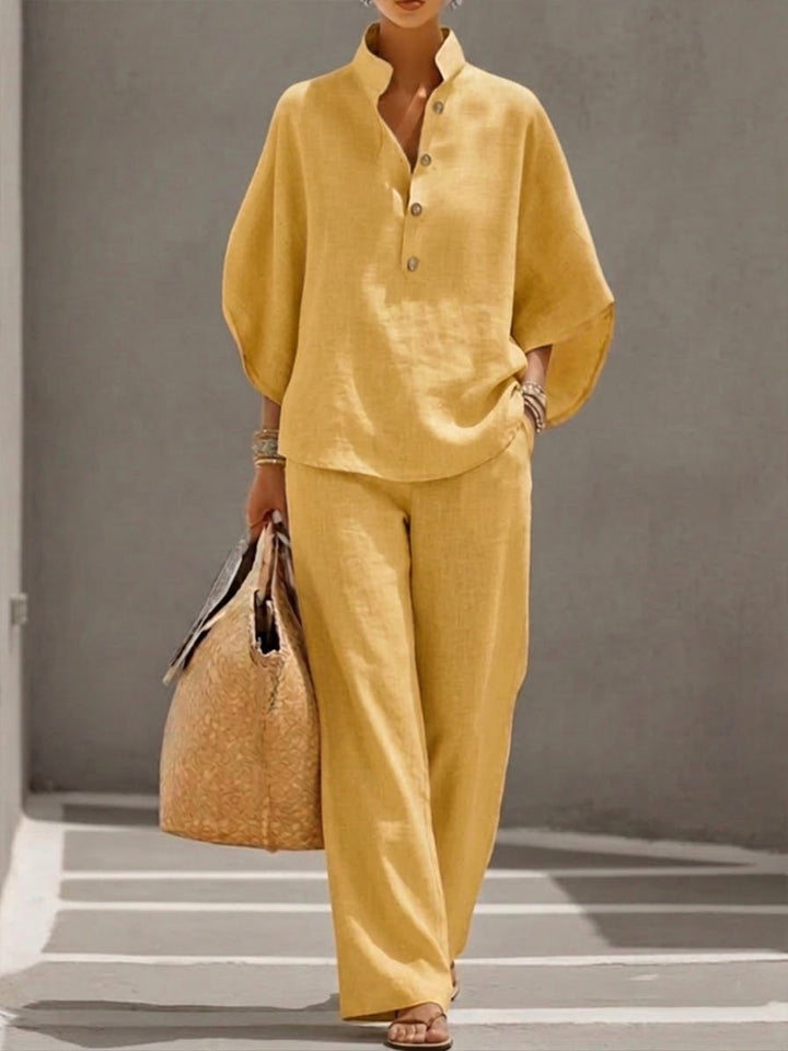 Mariel | Ensemble avec manches chauve-souris et pantalons larges