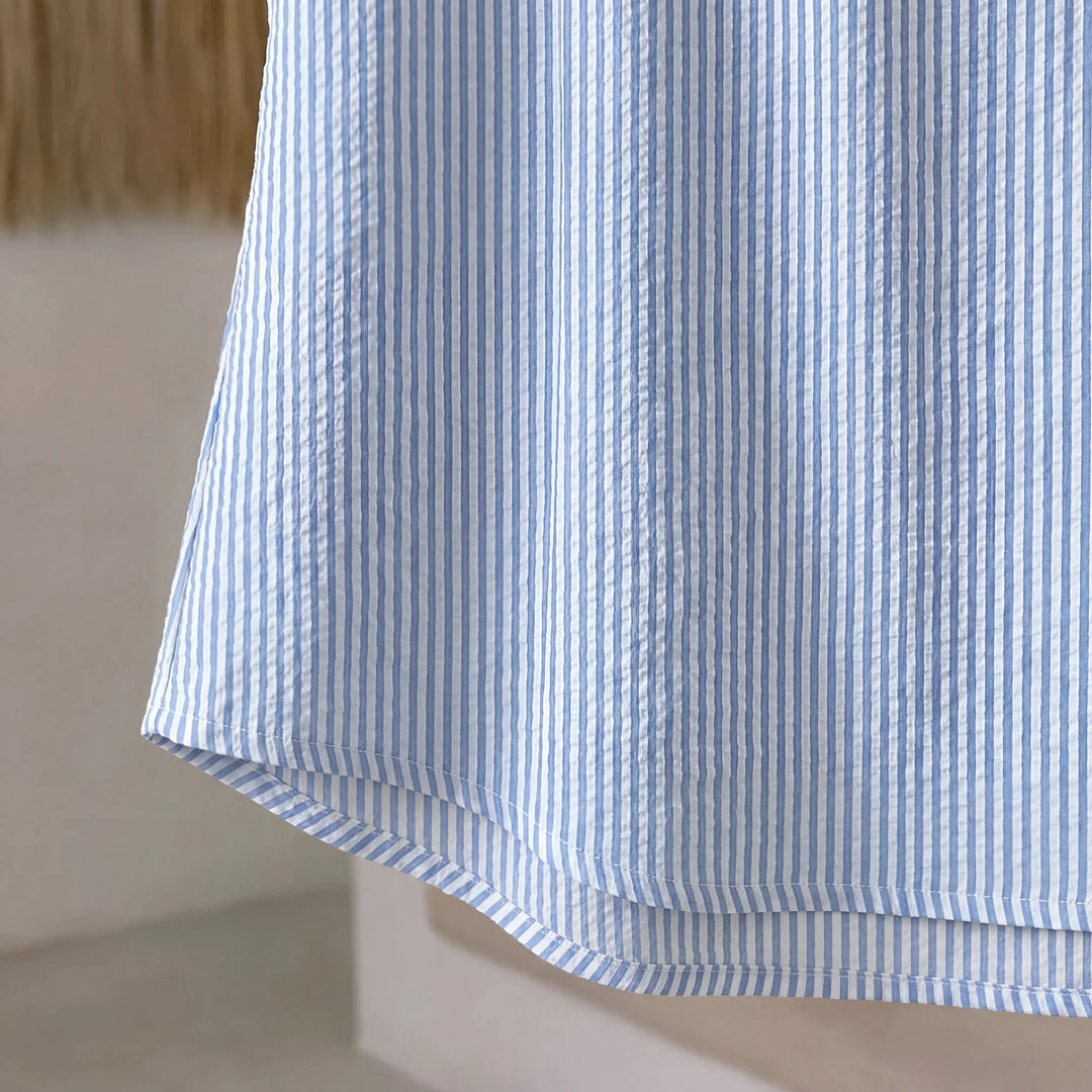 Tiffany™ | Haut Rayé à Boutons Décoratifs